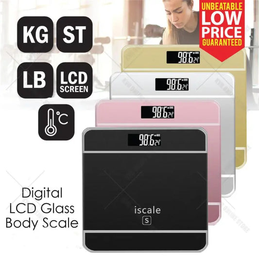 Imported Battery Operated Accurate Tempered Glass Electronic Digital Body Weight Scale Portable Weight Scale Machine With  5 Colors Available