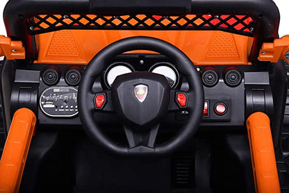 6100 Kids Ride On Jeep with Suspension, Music, Bluetooth Remote Control, Swing, Lights (Plastic Color)