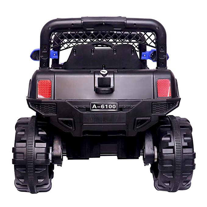 6100 Kids Ride On Jeep with Suspension, Music, Bluetooth Remote Control, Swing, Lights (Plastic Color)