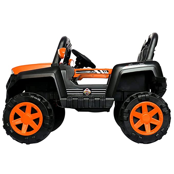 6100 Kids Ride On Jeep with Suspension, Music, Bluetooth Remote Control, Swing, Lights (Plastic Color)