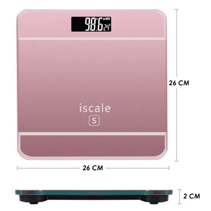 Imported Battery Operated Accurate Tempered Glass Electronic Digital Body Weight Scale Portable Weight Scale Machine With  5 Colors Available