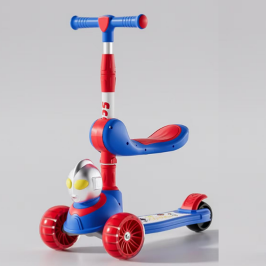 3 wheel Scooty for kids with light and music with seat # 701 | Red and Blue