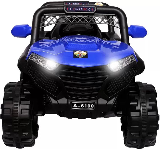 6100 Kids Ride On Jeep with Suspension, Music, Bluetooth Remote Control, Swing, Lights (Plastic Color)